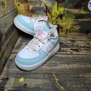 Nike Air Force 1 Youth 6C Shoe Low Top Emerald Rise Guava Ice Lace Up FJ3486-300